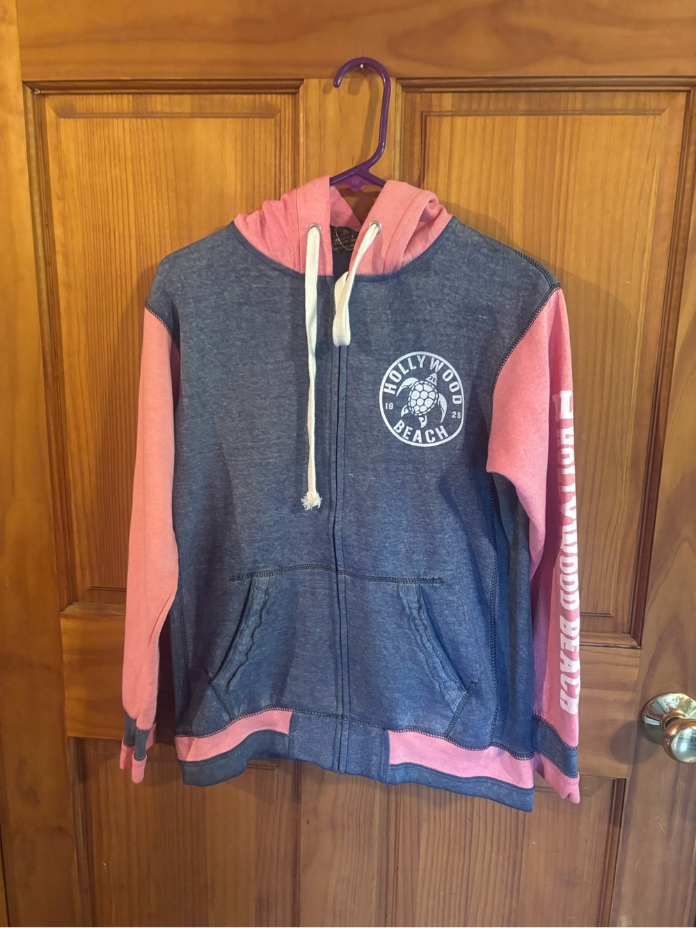 Women’s Hollywood Beach Two-Tone Pink & Blue Zip Hoodie